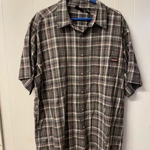 Dickies Button Down Shirt Size 2X Gray Plaid